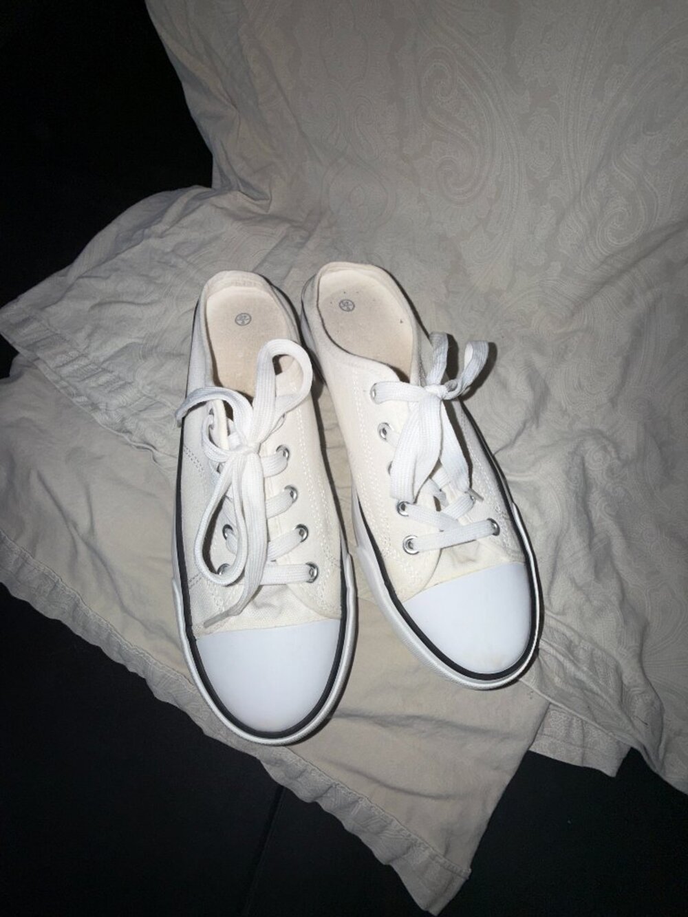 Mule Platform Canvas Sneaker White - Converse-style Size 9